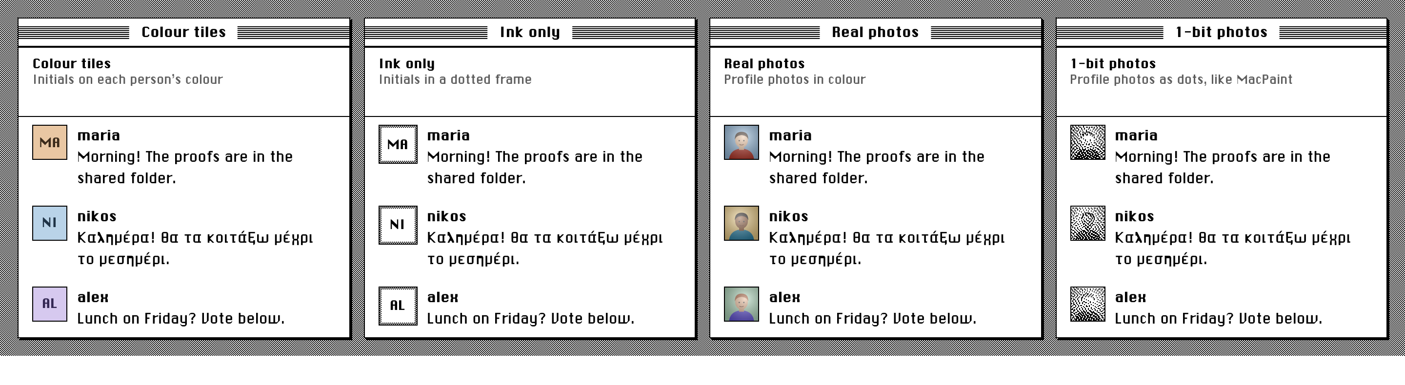 The four picture styles